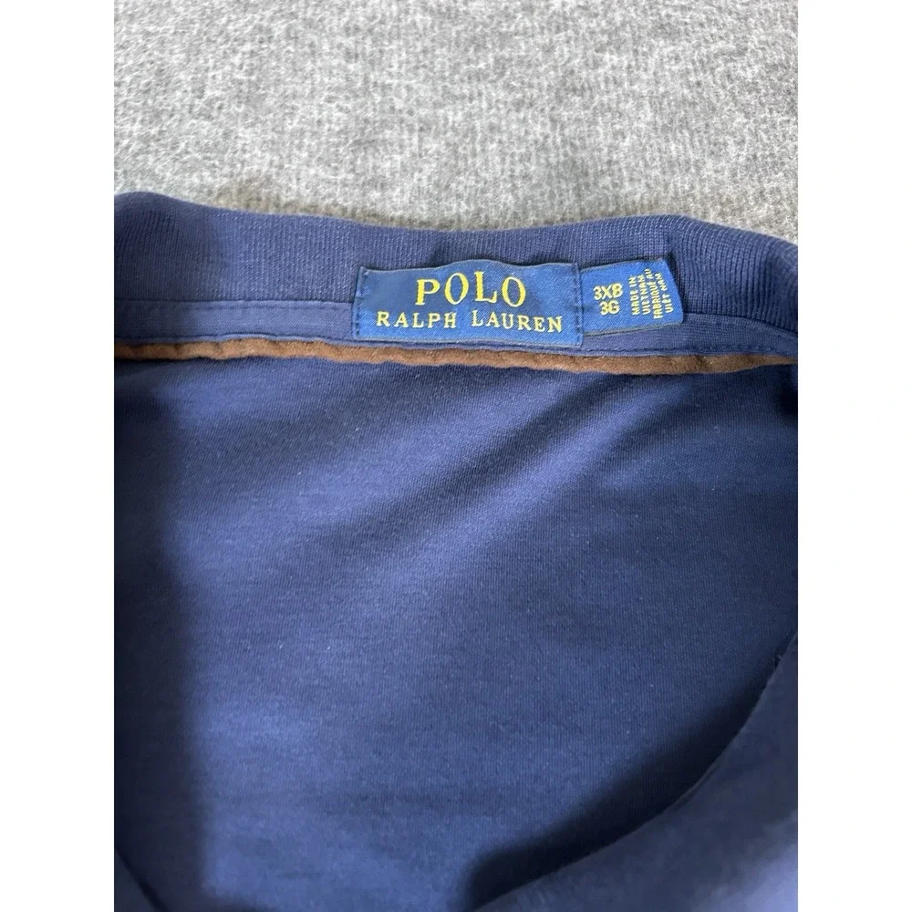 Polo Ralph Lauren‎ Blue Long Sleeve Polo Shirt Size 3xb 1/4 Button